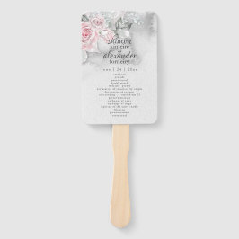 Elegant Grey Waterverf Roze Roses Handwaaier