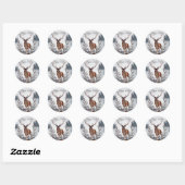 Elegant Grey Waterverf Winter Kerstmis Deer Ronde Sticker (Vel)