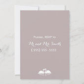 Elegant Grey Wedding Rehearsal Invitions Swans Kaart (Achterkant)