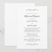 Elegant Grey & White Chic Wedding Rehearsal Dinner Kaart (Voorkant / Achterkant)