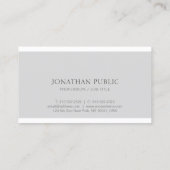 Elegant Grey White Clean Trendy Modern Plain Visitekaartje (Achterkant)