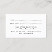 Elegant Grey White Faux Gold Scissor Loyalty Kaart (Achterkant)