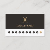 Elegant Grey White Faux Gold Scissor Loyalty Kaart (Voorkant)