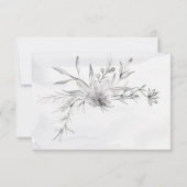 Elegant Grey White Floral Waterverf Wedding RSVP (Achterkant)