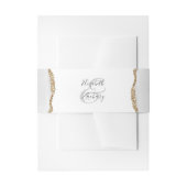 Elegant Grey White Gold Agate Wedding Uitnodigingen Wikkel (Voorkant Voorbeeld)