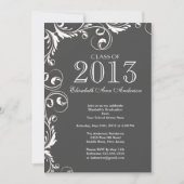 Elegant Grey White Graduy Party Invitation Kaart (Voorkant)