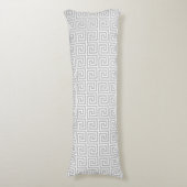 Elegant Grey & White Greek Pattern Body Pillow Lichaamskussen (Voorkant Verticaal)