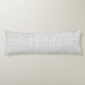 Elegant Grey & White Greek Pattern Body Pillow Lichaamskussen (Voorkant)