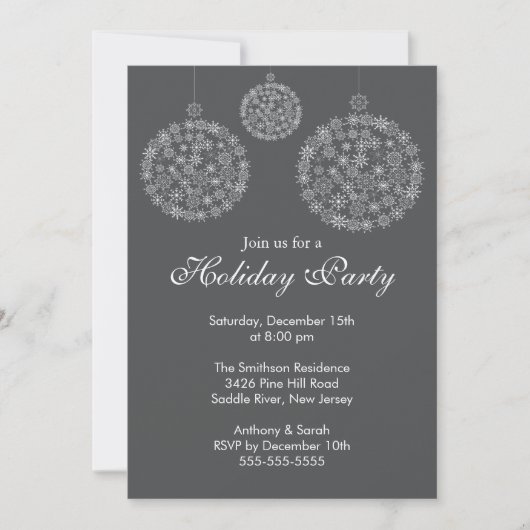 Elegant Grey & White Holiday Kerstfeest Kaart (Voorkant)