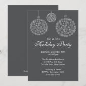 Elegant Grey & White Holiday Kerstfeest Kaart (Voorkant / Achterkant)