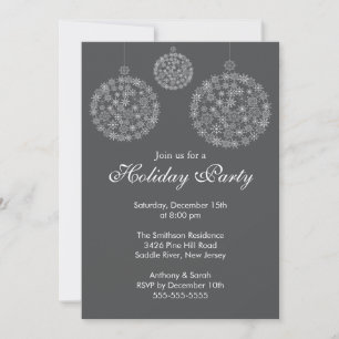 Elegant Grey & White Holiday Kerstfeest Kaart