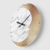 Elegant Grey White Marble Gold Crescent Moon Grote Klok (Hoek)