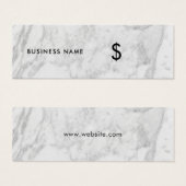 Elegant Grey White Marble Simple Price Label Mini Visitekaartjes (Voorkant /achterkant)