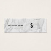 Elegant Grey White Marble Simple Price Label Mini Visitekaartjes (Voorkant)