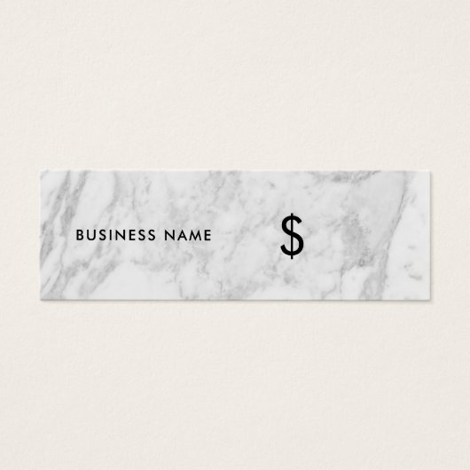 Elegant Grey White Marble Simple Price Label Mini Visitekaartjes (Voorkant)