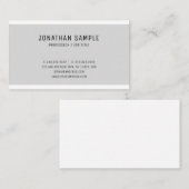Elegant Grey White Smart Design Modern Trendy Visitekaartje (Voorkant / Achterkant)