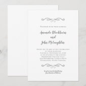 Elegant Grey White Timeless Formal Chic Wedding Kaart (Voorkant / Achterkant)