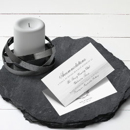 Elegant Grey White Waterverf Floral Wedding Informatiekaartje