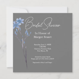Elegant Grey Wildflower White Script Vrijgezellenf
