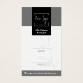 Elegant Grey & Zwart Botanisch Sociaal QR Prijs La Visitekaartje (Voorkant)
