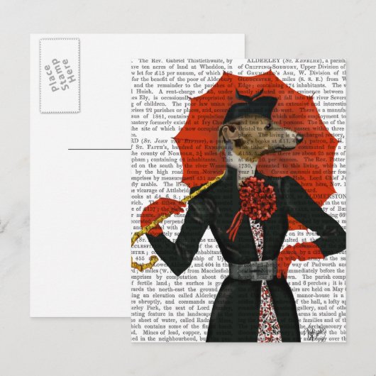 Elegant Greyhound en Red Umbrella 2 Briefkaart (Voorkant / Achterkant)