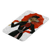 Elegant Greyhound en Red Umbrella 2 Magneet (Linkerzijde)