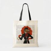 Elegant Greyhound en Red Umbrella 2 Tote Bag (Voorkant)