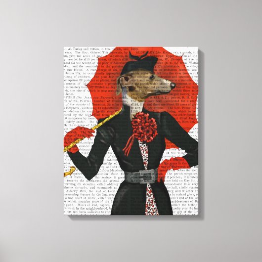 Elegant Greyhound en Red Umbrella Canvas Afdruk (Voorkant)
