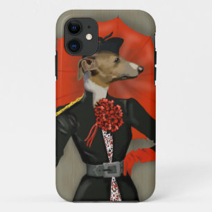 Elegant Greyhound en Red Umbrella Case-Mate iPhone Case