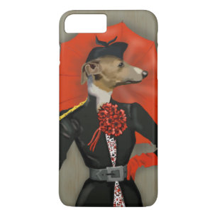 Elegant Greyhound en Red Umbrella iPhone 8/7 Plus Hoesje