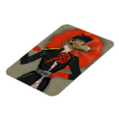 Elegant Greyhound en Red Umbrella Magneet (Linkerzijde)
