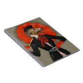 Elegant Greyhound en Red Umbrella Notitieboek (Rechterzijde)