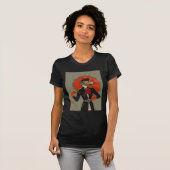 Elegant Greyhound en Red Umbrella T-shirt (Voorkant volledig)