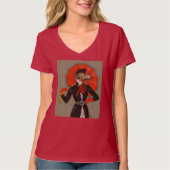 Elegant Greyhound en Red Umbrella T-shirt (Voorkant)