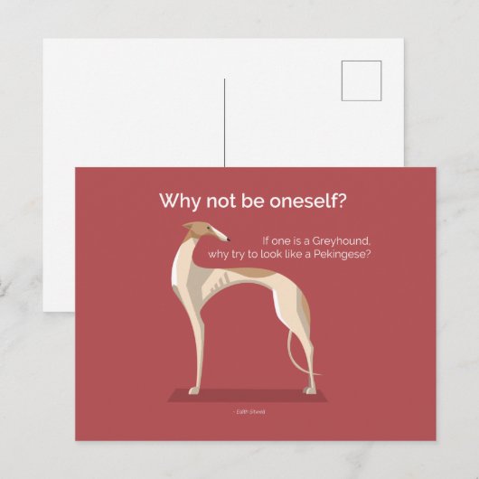 Elegant greyhound inspirerend quote briefkaart (Voorkant / Achterkant)