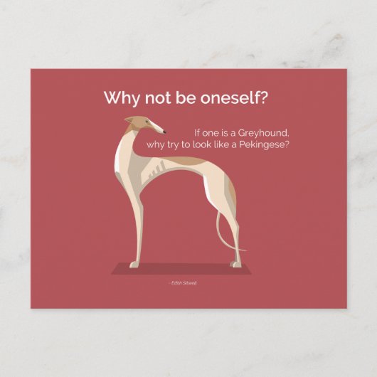 Elegant greyhound inspirerend quote briefkaart (Voorkant)