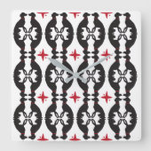 Elegant Greyhound Pattern-klok Vierkante Klok (Voorkant)