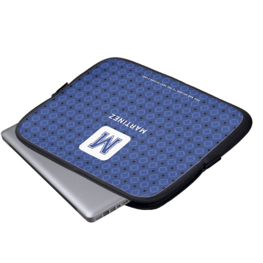 Elegant Greyish Blue Laptop Sleeve (Voorkant onderkant)