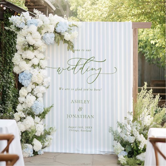 Elegant Greyish Blue Wedding Backdrop Tapestry Wandkleed