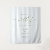 Elegant Greyish Blue Wedding Backdrop Tapestry Wandkleed (Voorkant)