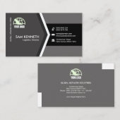 Elegant Greyscale Arrowhad Logistics Director Visitekaartje (Voorkant / Achterkant)