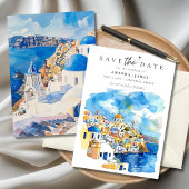 Elegant Griekenland Bestemming Bruiloft Save the D Kaart