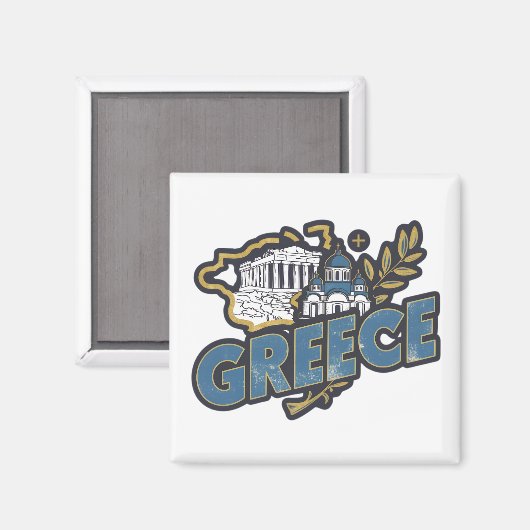 Elegant Griekenland Europa Travel Souvenir Magneet (Voorkant / Achterkant)