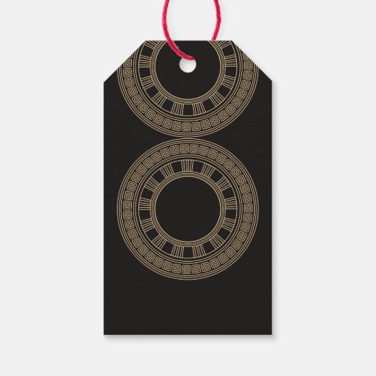 Elegant Grieks feest label met aangepaste kleuren Cadeaulabel (Achterkant)