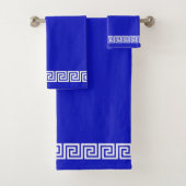 Elegant Grieks Lijst op Royal Blue Bad Handdoek (Insitu)