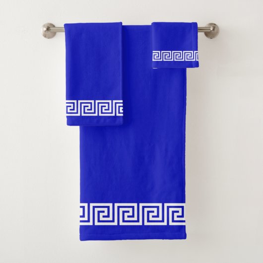 Elegant Grieks Lijst op Royal Blue Bad Handdoek (Insitu)
