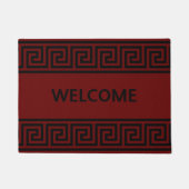 Elegant Grieks patroon Burgundy Welcome Doormat Deurmat (Voorkant)