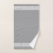 Elegant Grieks Patroon Lijst op Silver Grey Bad Handdoek (Handdoek)
