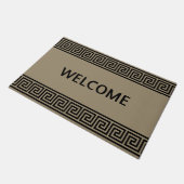 Elegant Grieks patroon op beige welkom Deurmat (Schuin)