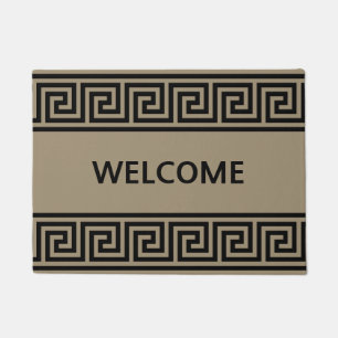 Elegant Grieks patroon op Beige Welkom Doormat Deurmat